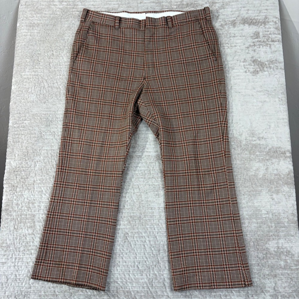 Vintage Levis Panatela Brown Glen Plaid Trousers 35x28 70s Sportswear Slacks